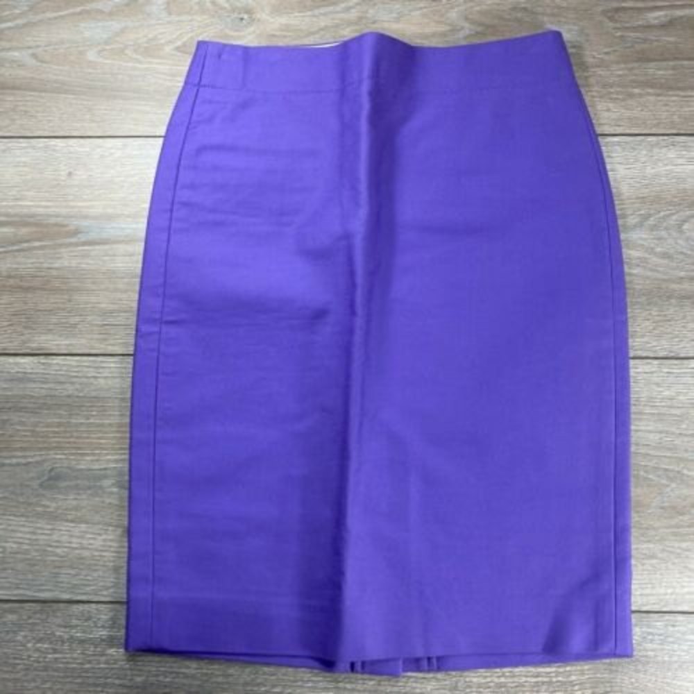 j crew no 2 pencil skirt size 00 purple back pockets vent 26x20.5